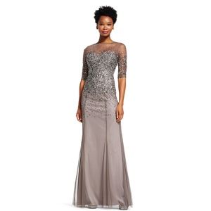 Adrianna Papell Beaded Illusion Gown